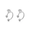 Backs Earrings Simple Zircon C-Shaped Ear Cuff For Women Girls Geometric Non-Pierced Cartilage Clip Fake Piercing Earcuffs Jewelry