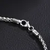 S925 Sterling Silver 3MM Rope Chain Bransoletki dla mężczyzn Kobiety ze stali nierdzewnej Twisted Rope Link Chain Anklet