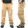 Men's Pants Multi-pocket Overalls Loose Fit Utility Wear Outdoor Camouflaged Jumpsuit Sports Cargo Work Military Trousers