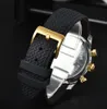 Reloj para hombre Todos los diales Trabajo Fecha automática Relojes para hombres Moda de lujo para hombre Correa de goma completa Reloj con movimiento de banda Relojes de pulsera