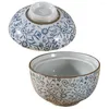 Dinnerware Sets Kitchen Bowl Containers With Lids Service Multi-function Lidded Soup Ceramics Style