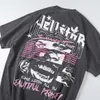 Hellstar Beautiful people tour T-shirt verde de manga curta com estampa de rachaduras Jungle Angel estampado tops de algodão unissex masculinos camisetas vintage verão camisetas soltas Rock SMLXL