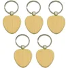 Ganci 60Pcs Cuore vuoto Portachiavi in legno Portachiavi fai-da-te Promozione Portachiavi Ciondolo Tag Regali promozionali