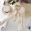 Ternos branco damasco feminino bolero manga longa encolhe capa casamento nupcial verão proteção solar vestido jaqueta elegante capa xale envoltórios