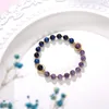 Charm Bracelets 6mm Natural Tiger Eyes Stone Amethysts Beads Bracelet Braided Rope Charms Healing Balance Yoga For Women Bangles B430