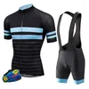 Ensembles de course maillot de cyclisme et cuissard à bretelles respirants et ajustés avec poche vêtements d'impression de mode à manches courtes