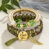 Bedelarmbanden Kymyad Beads Stone For Women Love You Coin Tassel Wing Women's Ocean Vacation Jewelry Woman