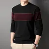Pulls pour hommes haut de gamme créateur de mode coréen pull en tricot à la mode hommes pull rayé pull décontracté hommes vêtements