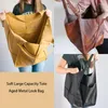 Borse da sera Designer Aspetto in metallo invecchiato Luxury Pu Leather Shoulder Casual Soft Large Capacity Tote Women Handbags Retro Big Shopper Purses