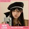 Harajuku Summer Women's Girls vintage Sweet Back Bowknot Berets Hat Lolita JK Beret Beanie Artist Navy Gorro Headdress Female