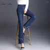 Women's Jeans 2023 Spring And Autumn High-Waisted Micro-Flare Extra-Large Stretch Slim Slimming Casual Pants