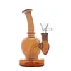 Colorful Rainbow 7inch Glass Bong Hookah Smoking Water Pipes 14mm Female Dab Rigs Tobacco Bong Ashcatcher with Male Glass Oil Burner Pipes Dhl Free