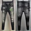 Jeans Slim Biker Vintage Moto Homme Noir Casual Stretch Denim Pant Plus Size 38