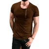 Men's Suits NO.2 A1169 Ripped T Shirt Slim Fit Muscle O-Neck Top Tee Fashion Summer Hole Casual Short Sleeve T-Shirt Men Clothes