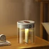 Umidificadores 2L Umidificador de ar de bico duplo com display de umidade Grande capacidade Aroma Difusor de óleo essencial para quarto de casa