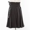 Jupes été mignon arc noir japonais Lolita Style intérieur porter Mini couleur unie laçage taille haute jupe plissée 230707