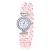 Нарученные часы мода женщина повседневная жемчужная струна часы для ремня Quartz Feminino Montre Femme Zegarek Damski Ladies