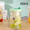 Tea separation glass Large capacity female student transparent office cold brew cup Tea cup with straw