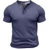 Herr-T-shirts Europeisk och amerikansk rundhalsad kortärmad ungdom Casual Slim Fitting Sport Enfärgad T-shirt