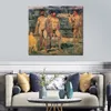 Arte Abstrata em Lona Banho Masculino Edvard Munch Pintura a Óleo Artesanal Decoração Moderna Apartamento Estúdio
