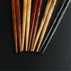 Chopsticks 5 Pairs Wood Japanese Reusable Natural Beech Chinese Set Household Wooden Round Cutlery Kitchen Tools