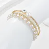 Bracelet mode mariée perle Zircon cristal pour femmes multicouche strass BraceletsBangles mariages fête bijoux cadeau