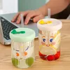 Tea separation glass Large capacity female student transparent office cold brew cup Tea cup with straw