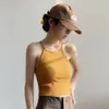 Débardeurs pour femmes SABINAX sous-vêtements porte-jarretelles vêtements d'extérieur à l'intérieur d'un gilet en coton d'été solide avec coussin de poitrine dos hauts courts Yoga Fit Camisole