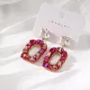 Baumelnde Ohrringe Design Mode Hohl Kristall Geometrisch Rechteckig Für Frauen Zirkon Übertrieben Hochzeit Party