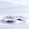 Anneaux de mariage Style de rêve nuage mer bleu étoile ciel doigt Couple ensemble pour hommes femmes Vintage rétro littérature et bijoux d'art