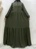 Etniska kläder Ramadan Eid Mode Muslimska Kvinnor Chiffongrock Islamiska Dubai Turkiet Mellanöstern Klänningar För Abaya Lång Marockansk Vintage