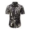 Herren-Freizeithemden, Designer-Hemd, Sommer-Strand-Stil, hawaiianischer Baumwoll-Leinen-Druck, Revers, kurze Streetwear, Camisas