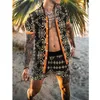 Mens Tracksuits Summer Beach Fashion Flower Print Two Piece Sets For Men Short Sleeve Shirt Shorts Suits Hawaiian Casual Male Outfit S4XL 230707