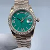 Lyxdesigner Klassiskt mode Automatisk klocka inlagd med diamant storlek 36mm safirglas en dam favorit julklapp Gratis transport