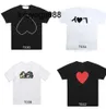 2023 novas camisetas masculinas de grife Plays camisetas femininas de algodão bordados amor olhos camiseta solta estilo casal casual estampado camisas de manga curta inferior