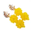 Conjunto de Brincos Colar Vendendo! Colares de jóias de contas de casamento nigeriano africano fantasia de cristal amarelo NC1265