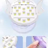 Lampe à ongles 18W miroir de maquillage rond Mini sèche-ongles tenu dans la main pour durcir le Gel de vernis UV couleur violet/blanc