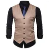 Men's Vests Elegant Formal Waistcoat Sleek V-neck Vest With Single-breasted Design Pockets Slim Fit For Business Or Special Occasions