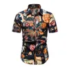 Herren-Freizeithemden, Designer-Hemd, Sommer-Strand-Stil, hawaiianischer Baumwoll-Leinen-Druck, Revers, kurze Streetwear, Camisas