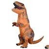 Autres fournitures de fête festive Costume gonflable Adt T Rex Costumes de dinosaure Blow Up Déguisement Mascotte Cosplay Pour Hommes Femmes Dino Dhlbi