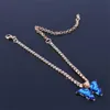 Bracelets de cheville mode papillon breloques cristal cheville femmes strass pied chaîne été plage bijoux accessoires en acier inoxydable 230607