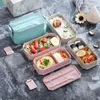 Ensembles de vaisselle Boîte à lunch micro-ondes Matériau sain Bento Conteneur portable étanche Stockage à 2 couches