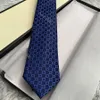 Luxury High Quality Designer Men # 039; s Lettera 100% Tie Cravatta di seta nero blu Aldult Jacquard Party Wedding Business Woven Fashion Design Hawaii Cravatte box