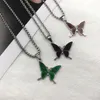 Pendant Necklaces WANGAIYAO Thermochromic Butterfly Titanium Steel Necklace For Men And Women Fashion Instagram Niche Design Hip Hop