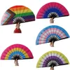 NOUVEAU NOUVEAU Arc-en-ciel Pliant Ventilateurs LGBT Coloré Ventilateur À Main pour Femmes Hommes Fierté Fête Décoration Musique Festival Événements Danse Rave En Gros