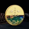 Arti e mestieri Medaglia commemorativa in metallo Valle di Jiuzhaigou Area di interesse storico e paesaggistico punto panoramico medaglia commemorativa diametro 4,5 souvenir turistici