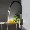 Kitchen Faucets Mixer Faucet Cold & Black Color Stainless Steel Material Hose Pull Down Two Mode Water Out Rotation