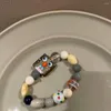 Linki bransoletki kolor zroszony bransoletka z żywicy dla kobiet Cute Cartoon Vintage Y2k biżuteria prezent dla przyjaciółki urok Kpop Grunge akcesoria dla mężczyzn