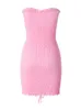 Suits Hirigin Women Sexy Summer Strapless Tube Top Dress Sexy Sleeveless Vacation Beach Mini Dresses Sundress Streetwear Pink