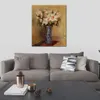 Vaso de pintura a óleo feito à mão de Pierre Auguste Renoir de lilás e rosas arte moderna em tela paisagem moderna decoração de sala de estar